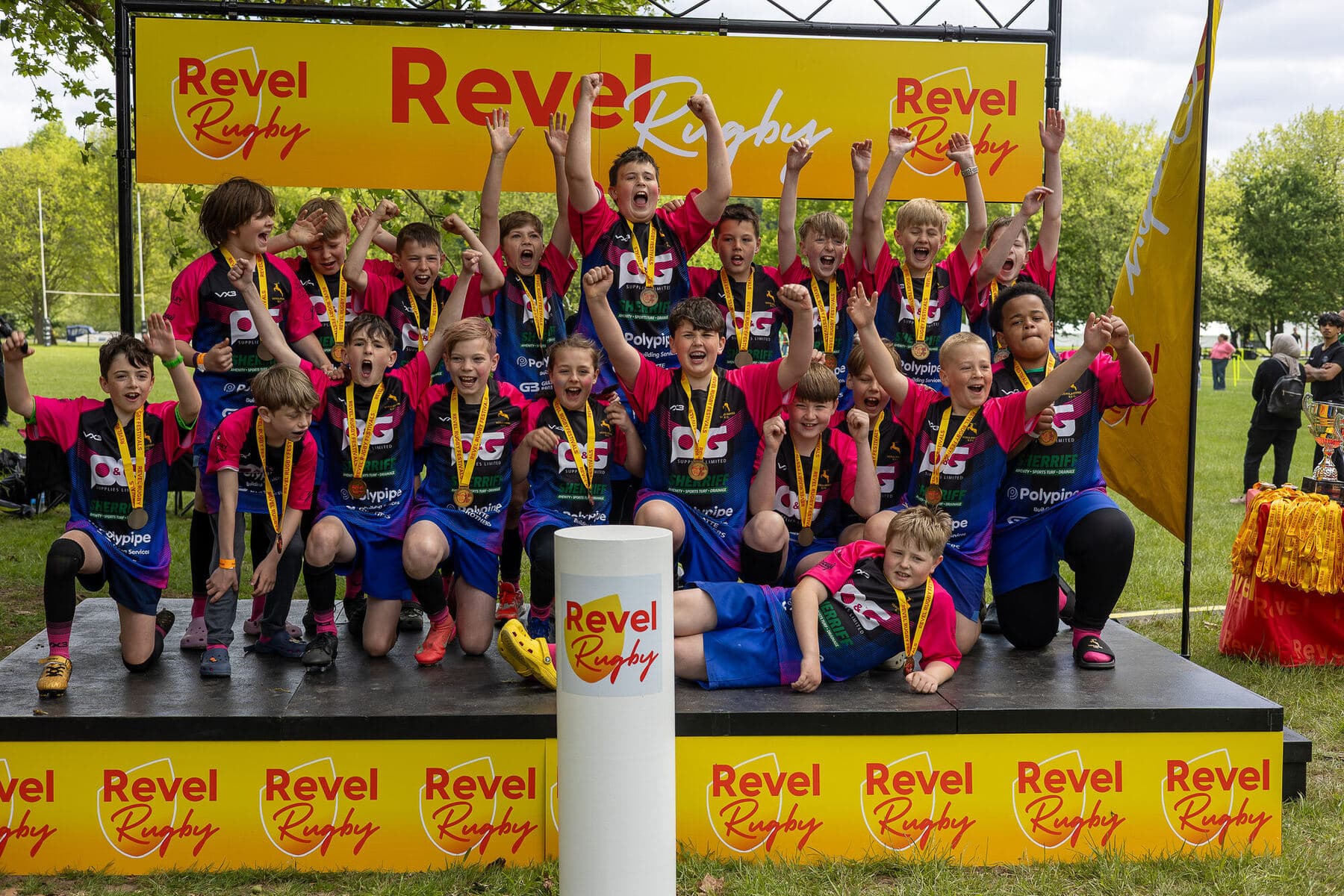 A club's players and families together at a Revel Rugby festival