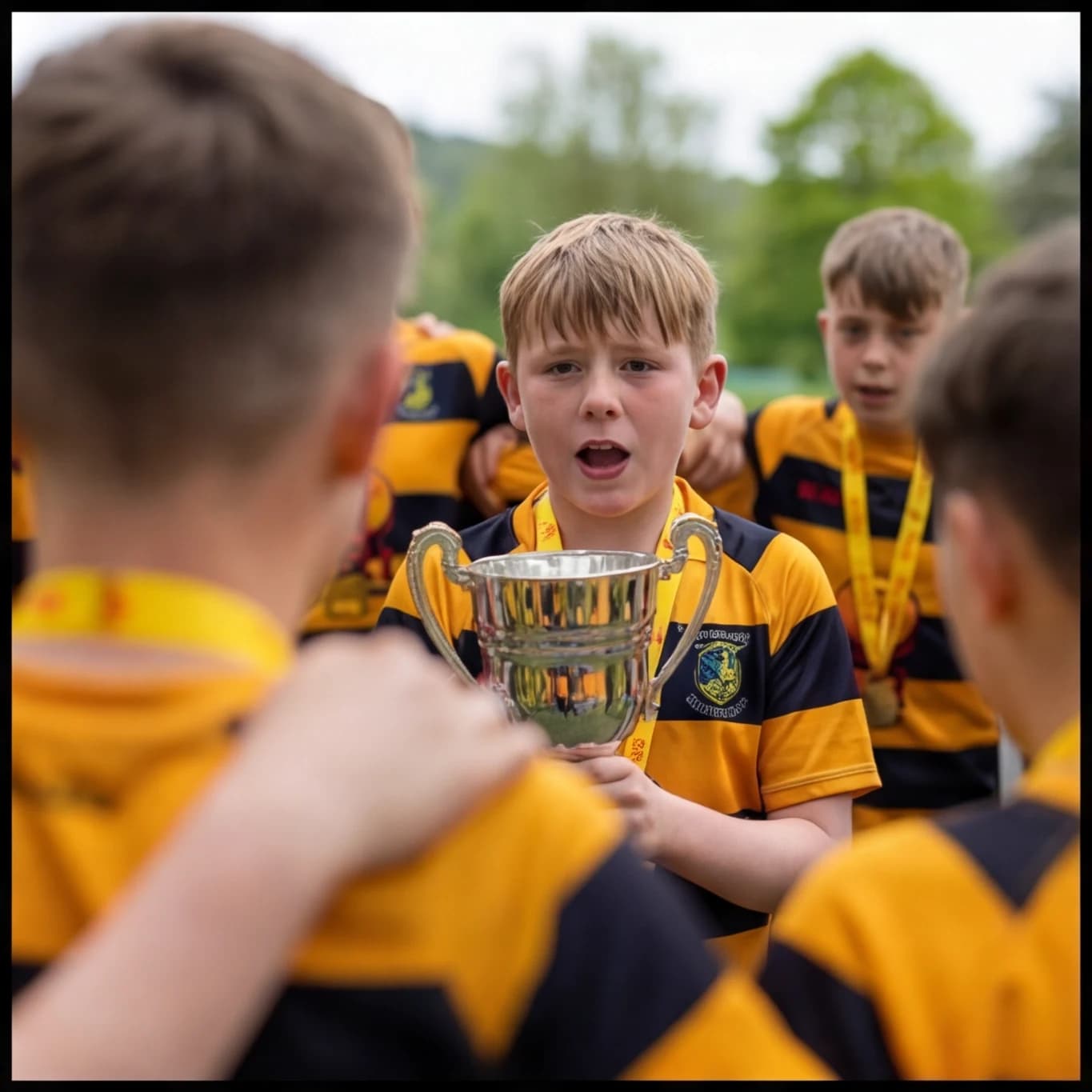 rugby kids celebration