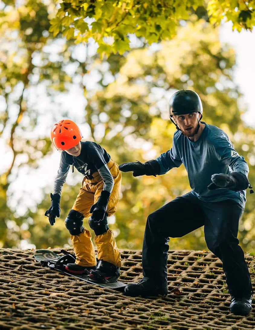 Dry slope skiing & snowboarding at the park