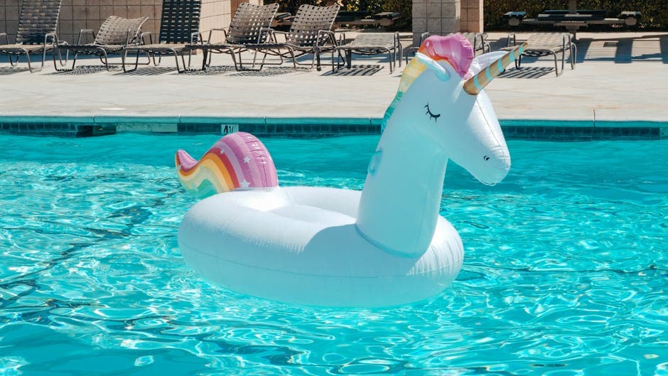 unicorn inflatable, fun colour